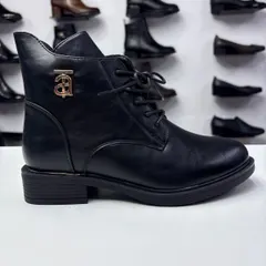 Ghete Dama negre cu siret si fermoar, comode 56 — poza 2