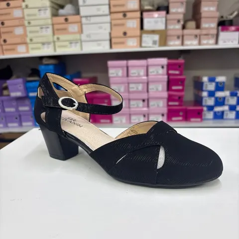 Pantofi Dama 130 B76 Negri, comozi, toc gros