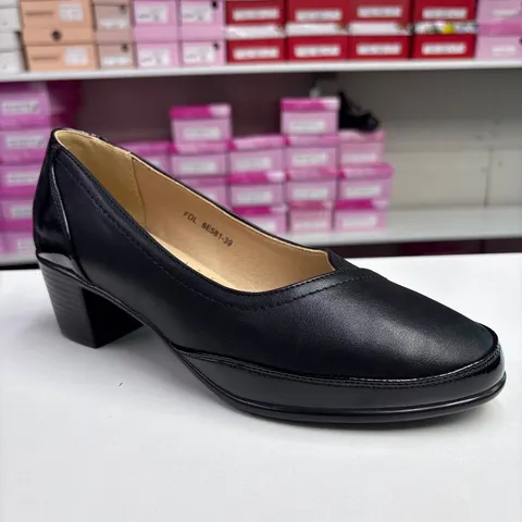 Pantofi Dama 130 581 comozi, negri, toc gros