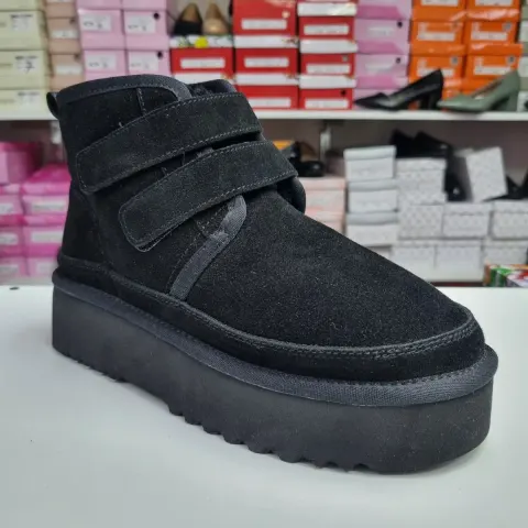 Ghete Dama negre piele naturala, arici, comode 3006