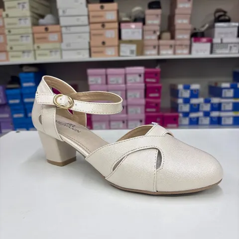 Pantofi Dama 130 B 76 Bej, comozi, toc gros