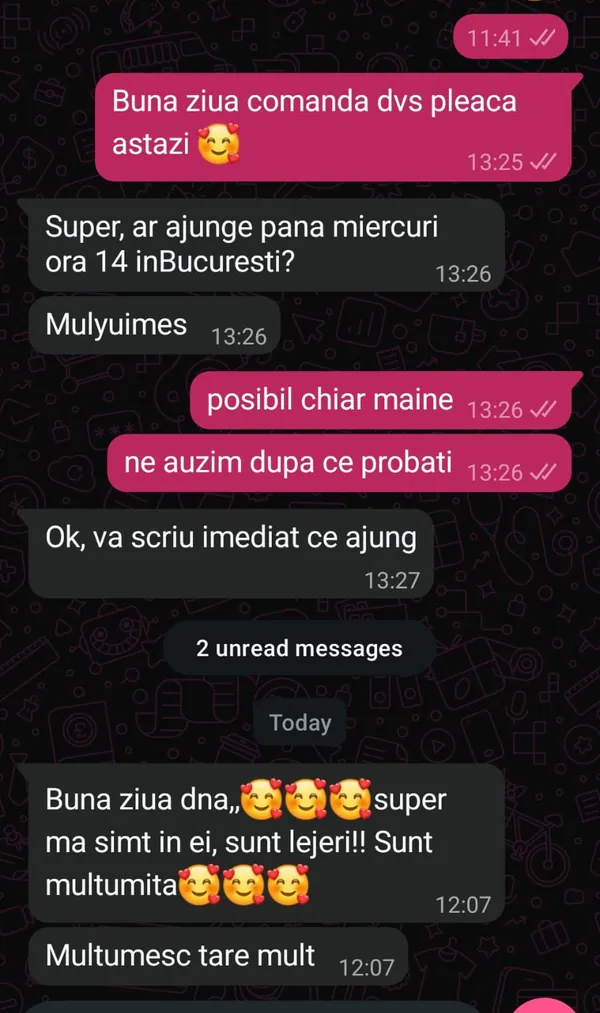 Mesaj real de la o clientă mulțumită Pas de Mătase