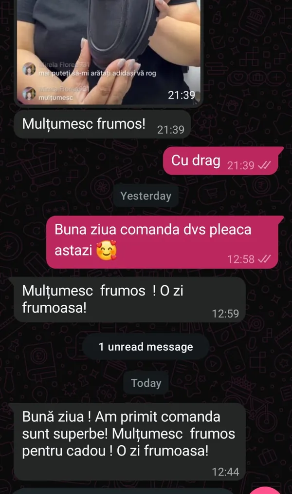 Mesaj real de la o clientă mulțumită Pas de Mătase