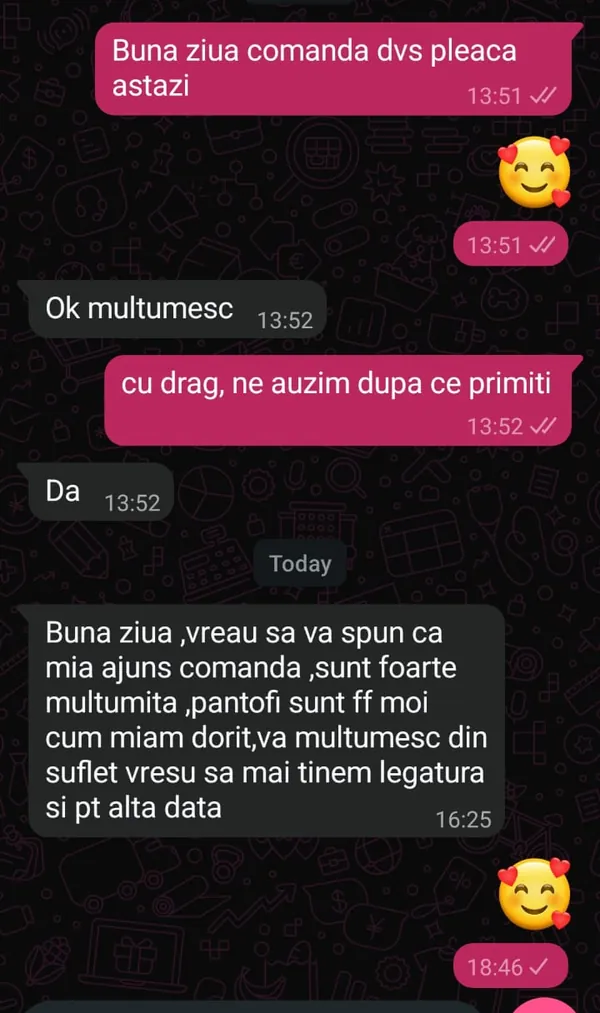 Mesaj real de la o clientă mulțumită Pas de Mătase