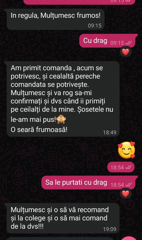 Mesaj real de la o clientă mulțumită Pas de Mătase