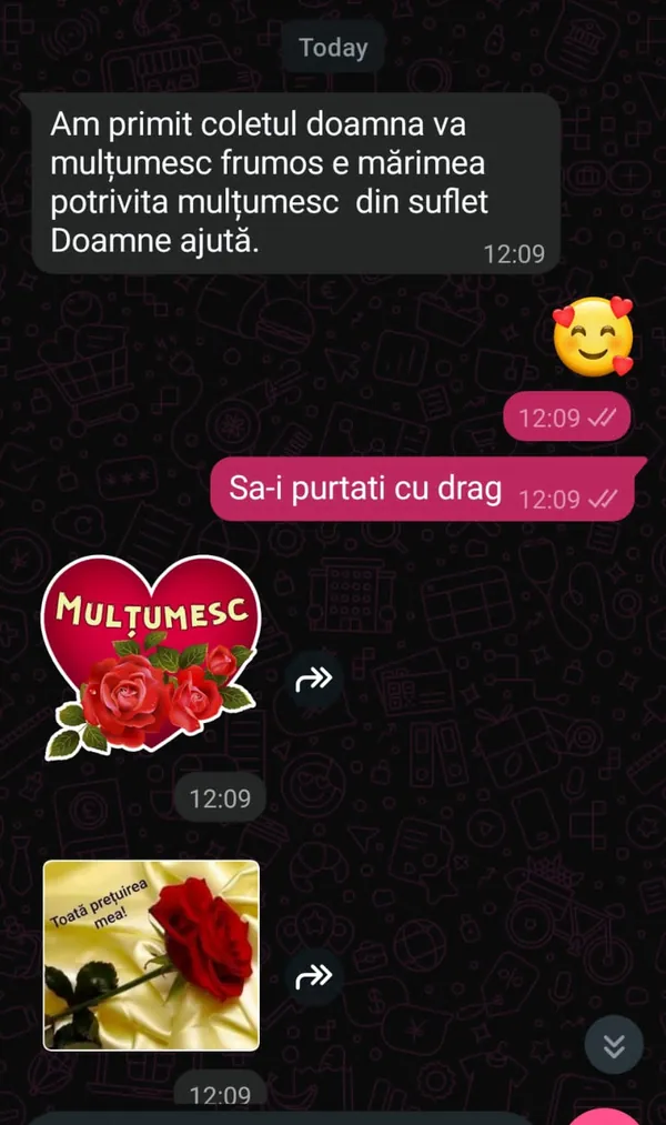 Mesaj real de la o clientă mulțumită Pas de Mătase